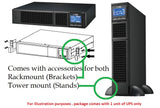 OPTI-UPS DS3000E-RM (Tower/Rackmount) (3000VA / 3000W) Online Double Conversion Uninterruptible Power Supply, Pure Sine Wave, UPS Battery Backup, Surge Protection (Needs 30 amp Outlet, See Picture) updated version of, DS3000B / DS3000B-RM