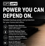 OPTI-UPS TS2000E-2X (220V/230V/240V) IEC Outlets, 2000VA / 1200W Line Interactive UPS Battery Backup with AVR Surge Protection - 4 Outlets (Black) - Uninterruptible Power Supply ***THIS IS 230V EUROPEAN MODEL***
